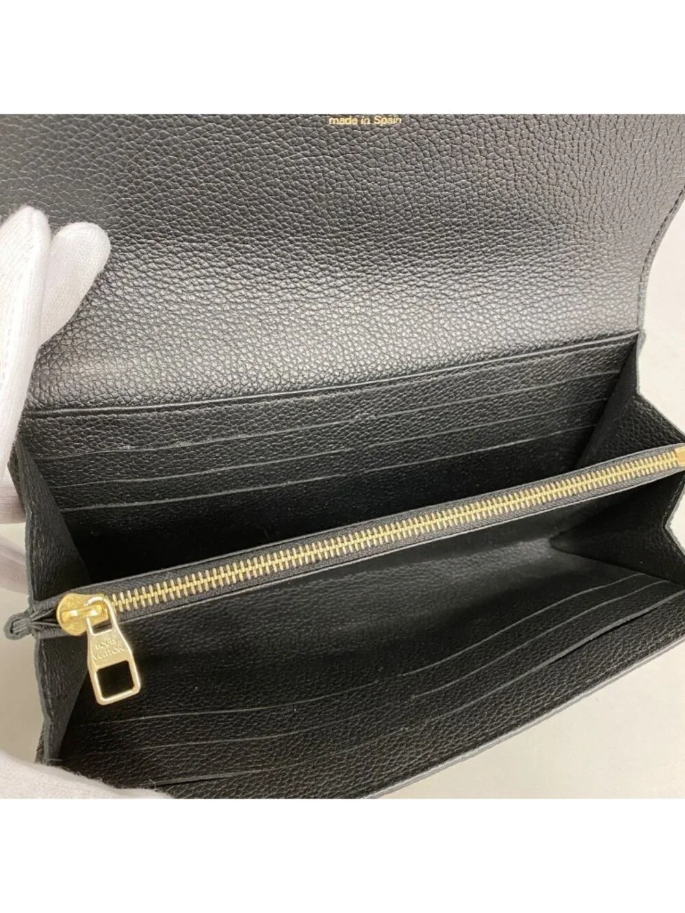 Louis Vuitton Wallet Monogram Empreinte Bicolor Portefeuille Sarah Black Beige